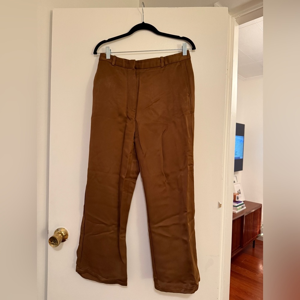 JIL SANDER Silk Brown Pants